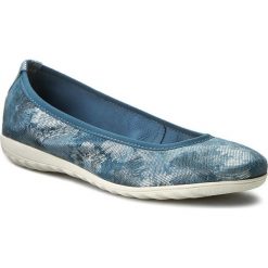 Baleriny CAPRICE - 9-22142-28 Ocean Komb 880. Niebieskie baleriny Caprice, bez wzorów, z nubiku, bez obcasa. W wyprzedaży za 119.00 zł.