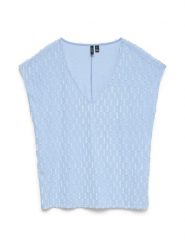 Vero Moda Bluzka w kolorze błękitnym rozmiar: L. Niebieskie bluzki Vero Moda, l, bez wzorów, bez kołnierzyka, bez ramiączek. Za 72.95 zł.