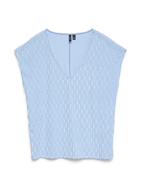Vero Moda Bluzka w kolorze błękitnym rozmiar: L. Niebieskie bluzki Vero Moda, l, bez wzorów, bez kołnierzyka, bez ramiączek. Za 51.95 zł.