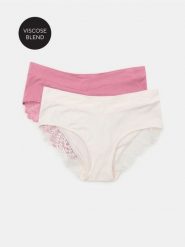 Figi hipster z wysokim stanem z wiskozy 2 pack - wielobarwny. Figi Sinsay, l, bez wzorów, z wiskozy. Za 19.99 zł.