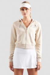 GUESS Beżowa bluza damska z cyrkoniami Primula. Brązowe bluzy Guess, s, z aplikacjami, bez kaptura. W wyprzedaży za 289.99 zł.