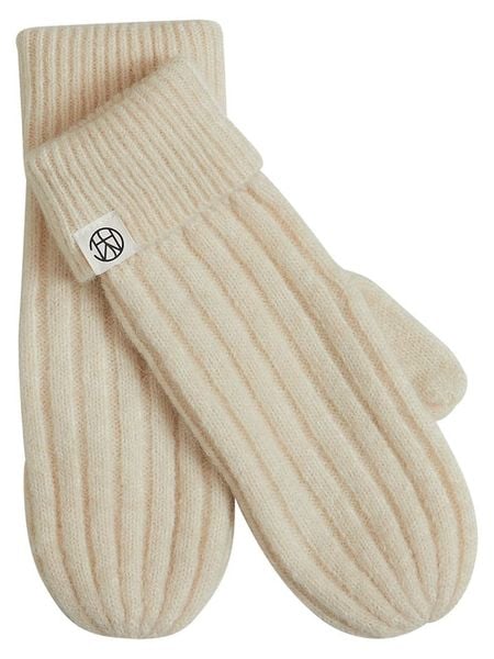 MOSS COPENHAGEN Rękawiczki "Hope" w kolorze kremowym rozmiar: onesize. Brązowe rękawiczki Moss Copenhagen, bez wzorów, z materiału. Za 122.38 zł.