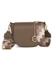 Mia Tomazzi Skórzana torebka w kolorze szarobrązowym - 19 x 17 x 6,5 cm rozmiar: onesize. Brązowe torby na ramię Mia Tomazzi, bez wzorów, z materiału, na ramię, bez dodatków. Za 290.57 zł.