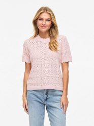 Vila Sweter "Vilowen" w kolorze jasnoróżowym rozmiar: L. Różowe swetry Vila, l, bez wzorów, z bawełny, bez ramiączek. Za 114.17 zł.