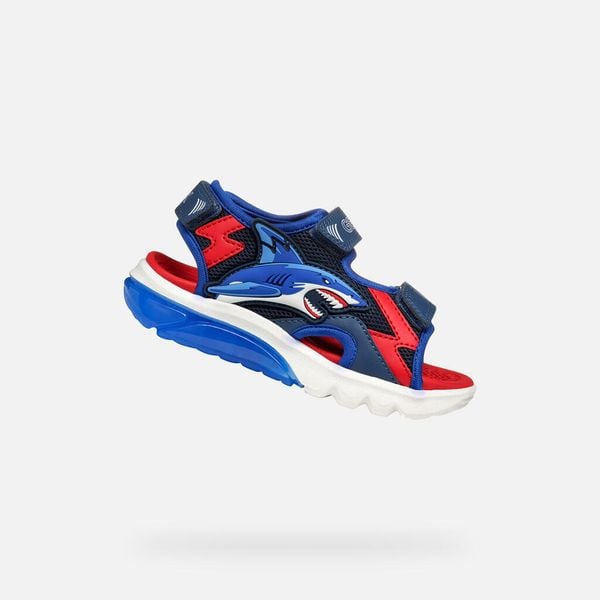 Sandały GEOX J SANDAL CIBERDRON B Niebieski. Czerwone sandały Geox, bez wzorów, z syntetyku, bez obcasa, bez zapięcia. Za 205.99 zł.