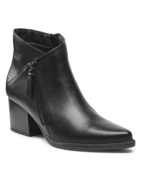 Lasocki Botki 335-01 Czarny. Czarne botki Lasocki, bez wzorów, ze skóry, bez obcasa, na słupku, bez zapięcia. Za 263.99 zł.