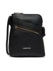 Lasocki Torebka LSK-O-008-07 Czarny. Czarne listonoszki Lasocki, bez wzorów, z materiału, bez dodatków. Za 129.99 zł.