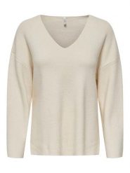 ONLY Sweter w kolorze kremowym rozmiar: L. Brązowe swetry Only, l, bez wzorów, ze splotem, bez ramiączek. Za 94.95 zł.