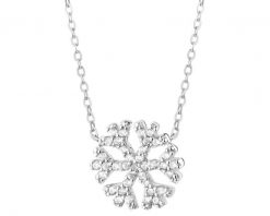 Naszyjnik srebrny z cyrkonią - śnieżynka. Szare naszyjniki Apart, z cyrkonią, srebrne. Za 149.00 zł.