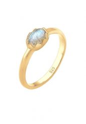Elli Damski Vintage Look Basic z kamieniem labradorytem w srebrze 925 Sterling Silver Pierścionki 1 ct. Szare pierścionki Elli, z labradorytem, srebrne. Za 198.99 zł.