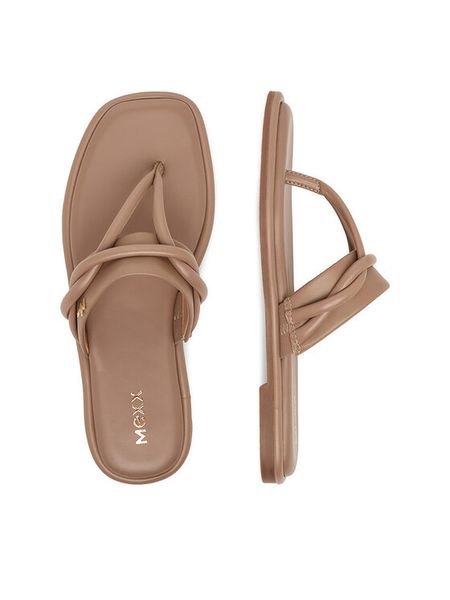 MEXX Japonki EO-CD25-194-1 Beżowy. Brązowe klapki Mexx, bez wzorów, ze skóry, bez obcasa. Za 155.99 zł.