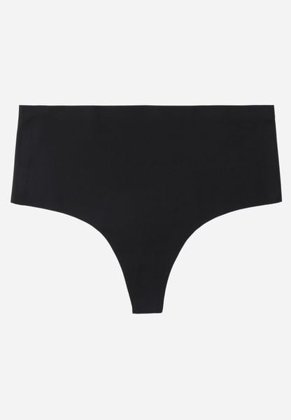 Czarne Majtki Stringi High Waist o Bezszwowym Wykończeniu Oreasa. Czarne stringi Renee, bez wzorów. Za 14.99 zł.