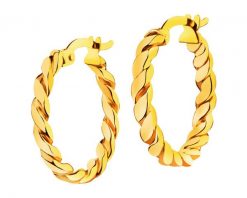 Złote kolczyki - koła, 18 mm. Żółte kolczyki Apart, złote. Za 849.00 zł.