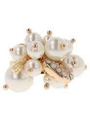 Otazu Pozłacany pierścionek z kryształami Swarovski i perłami rozmiar: onesize. Białe pierścionki Otazu, z kryształem, pozłacane. Za 113.99 zł.