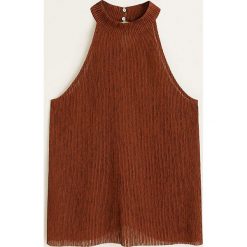 Mango - Top Talpa. Topy Mango, l, bez wzorów, z dzianiny, bez kołnierzyka, bez ramiączek. W wyprzedaży za 29.90 zł.