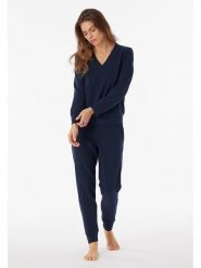 Schiesser Bluza w kolorze granatowym rozmiar: 46. Niebieskie bluzy Schiesser, bez wzorów, bez kaptura. Za 88.02 zł.