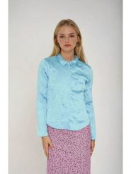 Monki Bluzka w kolorze błękitnym rozmiar: 36. Niebieskie bluzki Monki, bez wzorów, bez kołnierzyka, bez ramiączek. Za 43.99 zł.