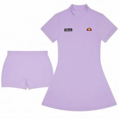 Damska sukienka z t-shirtem Ellesse Tronta. Fioletowe sukienki Ellesse, l, bez wzorów, eleganckie, bez kołnierzyka, bez ramiączek, sportowe. Za 362.50 zł.