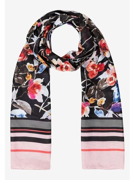 More & More Szal w kolorze jasnoróżowo-czarnym rozmiar: onesize. Czarne szaliki More & More, bez wzorów, z materiału. Za 34.99 zł.