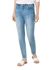 Timezone Dżinsy "Aleena" - Slim fit - w kolorze błękitnym rozmiar: W32/L30. Niebieskie jeansy Timezone, l, z aplikacjami. Za 140.86 zł.