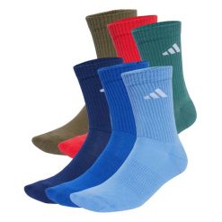 Skarpety Cushioned Crew 6 Pairs. Brązowe skarpety Adidas, bez wzorów. Za 99.95 zł.