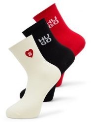 HUGO Skarpety w 3-paku Kobiety czerwony|biały|czarny, 35-38. Białe skarpety Hugo, bez wzorów. Za 69.95 zł.