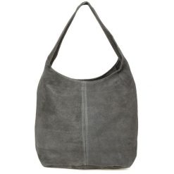 Worek A4 skórzany szary U35. Szare torebki klasyczne bez wzorów, z materiału, na ramię, duże, zamszowe, bez dodatków. Za 159.99 zł.