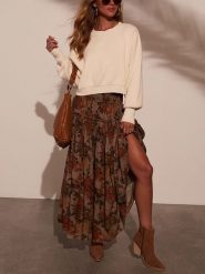 LA Angels Spódnica w kolorze jasnobrązowym rozmiar: S. Brązowe spódnice LA Angels, s, bez wzorów, maxi. Za 131.12 zł.