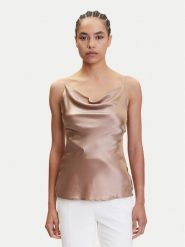 Marciano Guess Top 4YGH09 7117A Beżowy Classic Fit. Brązowe topy Marciano Guess, z aplikacjami, z jedwabiu, bez kołnierzyka, bez ramiączek. Za 319.99 zł.
