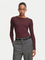 HUGO Bluzka Dasiia 50545208 Bordowy Slim Fit. Czerwone bluzki Hugo, s, bez wzorów, z syntetyku, bez kołnierzyka, bez ramiączek. Za 399.99 zł.