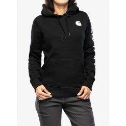 Bluza z kapturem damska Carhartt Logo Sleeve Graphic Sweatshirt. Czarne bluzy Carhartt, m, bez wzorów, z kapturem. Za 277.99 zł.
