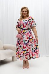 Lniana sukienka Lori z kolorowym akwarelowym motywem na wesele PLUS SIZE XXL OVERSIZE WIOSNA. Brązowe sukienki Moda Size Plus Iwanek, do pracy, na lato, plus size, bez wzorów, z bawełny, biznesowe, bez kołnierzyka, plus size, bez ramiączek, midi, dopasowane. Za 349.90 zł.