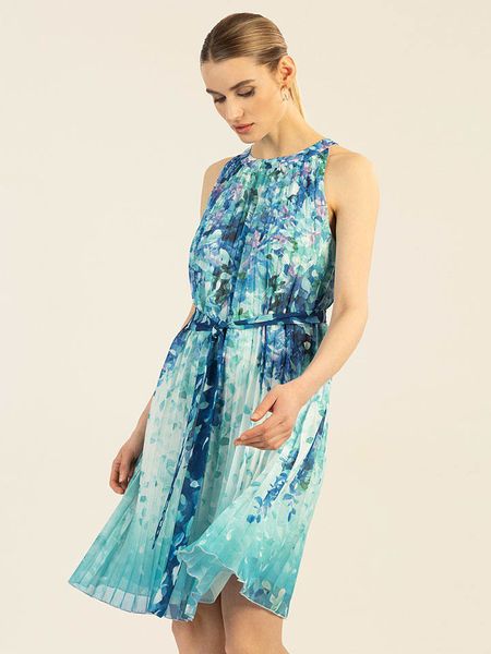 APART Sukienka w kolorze turkusowo-niebieskim rozmiar: 42. Niebieskie sukienki Apart, bez wzorów, z tkaniny, bez kołnierzyka, bez ramiączek, mini. Za 253.54 zł.