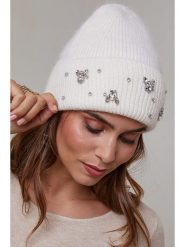 Soft Cashmere Czapka w kolorze białym rozmiar: onesize. Białe czapki Soft Cashmere, bez wzorów, z kaszmiru. Za 92.42 zł.