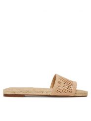 Tommy Hilfiger Klapki Knit Mesh Espadrille Flat Sandal FW0FW08744 Beżowy. Brązowe klapki TOMMY HILFIGER, bez wzorów, z materiału, bez obcasa. Za 189.99 zł.