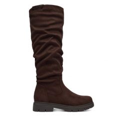 Kozaki Go Soft. Brązowe kozaki GO SOFT, bez obcasa, na płaskiej podeszwie, bez zapięcia. Za 249.99 zł.