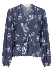 MOSS COPENHAGEN Bluzka "Andena Amabella" w kolorze granatowo-kremowym rozmiar: S. Brązowe bluzki Moss Copenhagen, s, bez wzorów, bez kołnierzyka, bez ramiączek. Za 175.26 zł.