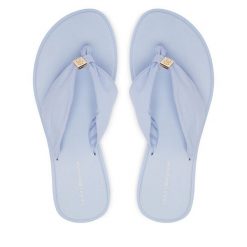 Japonki Tommy Hilfiger. Niebieskie klapki TOMMY HILFIGER, bez wzorów, bez obcasa. Za 189.99 zł.