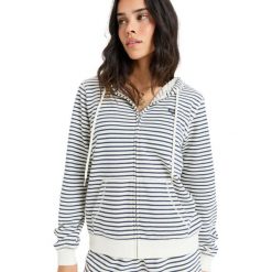 Bluza z kapturem dla Kobiety PERFECT STRIPE Niebieski. Niebieskie bluzy Roxy, bez wzorów, z bawełny, z kapturem. Za 279.99 zł.