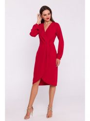 Stylove Sukienka w kolorze czerwonym rozmiar: XL. Czerwone sukienki Stylove, na co dzień, xl, bez wzorów, bez kołnierzyka, bez ramiączek, midi, proste. Za 286.45 zł.