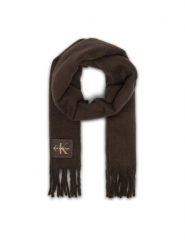 Calvin Klein Szalik LV04F8105G Brązowy ciemny. Brązowe rękawiczki Calvin Klein, bez wzorów, z poliesteru. Za 329.99 zł.