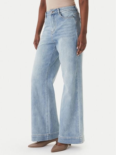 Eleh Jeansy EL112 Niebieski Wide Leg. Niebieskie jeansy Eleh, bez wzorów. Za 334.99 zł.