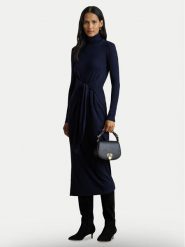 LAUREN RALPH LAUREN Sukienka dzianinowa 200980028001 Granatowy Slim Fit. Niebieskie sukienki Lauren Ralph Lauren, xl, bez wzorów, z bawełny, bez kołnierzyka, bez ramiączek. Za 839.99 zł.