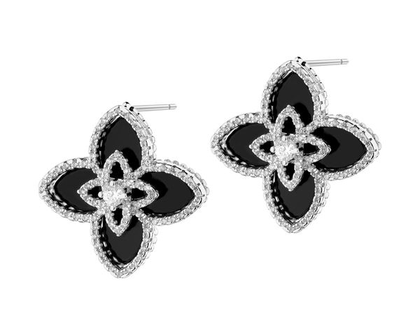 Kolczyki z mosiądzu rodowane z agatem i cyrkoniami. Kolczyki Artelioni, z cyrkonią, srebrne. Za 339.00 zł.