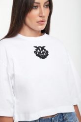 T-shirt damski z logo Borghetto PINKO. T-shirty Pinko, m, bez wzorów, bez kołnierzyka, bez ramiączek. Za 539.00 zł.