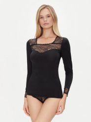 YSABEL MORA Koszulka piżamowa 19049 Czarny Slim Fit. Czarne koszule nocne YSABEL MORA, xxl, bez wzorów, z syntetyku, bez ramiączek. Za 99.99 zł.