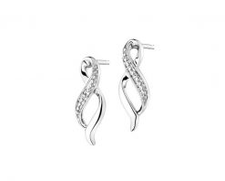 Kolczyki z białego złota z diamentami - 0,008 ct - próba 375. Białe kolczyki Apart, z diamentem, złote. Za 729.00 zł.