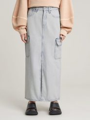 G-Star Spódnica dżinsowa w kolorze błękitnym rozmiar: W30. Niebieskie spódnice G-Star, na co dzień, z aplikacjami, ze skóry, klasyczne, maxi, proste. Za 217.99 zł.