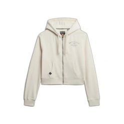 Damska bluza z kapturem zapinana na zamek Superdry Athletic Essentials. Białe bluzy sportowe Superdry, s, bez wzorów, z kapturem. Za 282.00 zł.