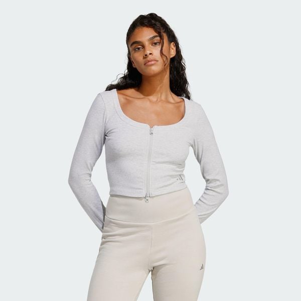 Kardigan Seasonal Essentials Rib. Szare kardigany Adidas, xs, bez wzorów, prążkowane. Za 149.00 zł.